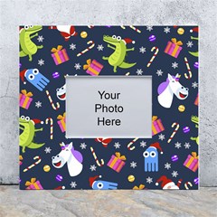 Colorful Funny Christmas Pattern White Wall Photo Frame 5  X 7  by Ket1n9