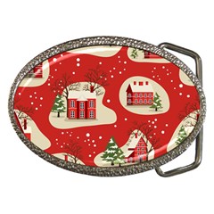 Christmas New Year Seamless Pattern Belt Buckles