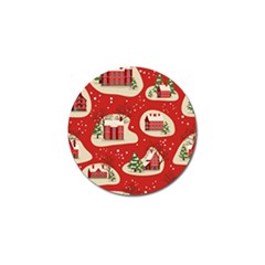 Christmas New Year Seamless Pattern Golf Ball Marker (4 Pack) by Ket1n9