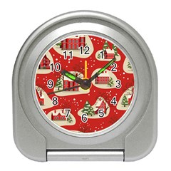 Christmas New Year Seamless Pattern Travel Alarm Clock