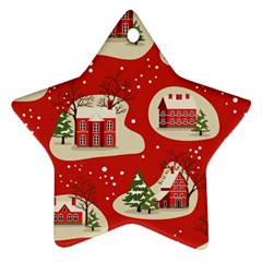 Christmas New Year Seamless Pattern Star Ornament (two Sides)