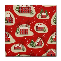 Christmas New Year Seamless Pattern Face Towel