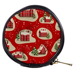 Christmas New Year Seamless Pattern Mini Makeup Bag