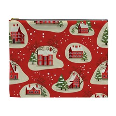 Christmas New Year Seamless Pattern Cosmetic Bag (xl)