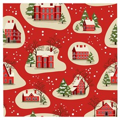 Christmas New Year Seamless Pattern Wooden Puzzle Square