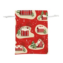 Christmas New Year Seamless Pattern Lightweight Drawstring Pouch (m)