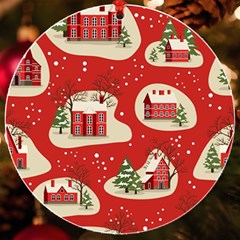 Christmas New Year Seamless Pattern Uv Print Acrylic Ornament Round by Ket1n9