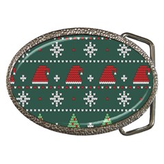 Beautiful Knitted Christmas Pattern Belt Buckles