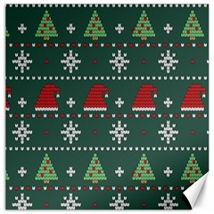 Beautiful Knitted Christmas Pattern Canvas 20  X 20 