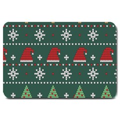 Beautiful Knitted Christmas Pattern Large Doormat