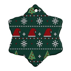 Beautiful Knitted Christmas Pattern Ornament (snowflake)