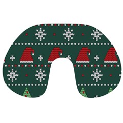 Beautiful Knitted Christmas Pattern Travel Neck Pillow