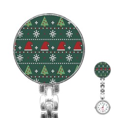 Beautiful Knitted Christmas Pattern Stainless Steel Nurses Watch