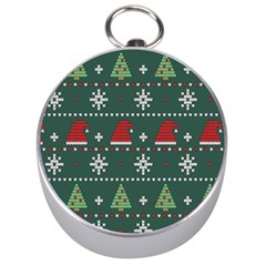 Beautiful Knitted Christmas Pattern Silver Compasses