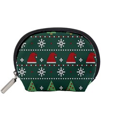 Beautiful Knitted Christmas Pattern Accessory Pouch (small)