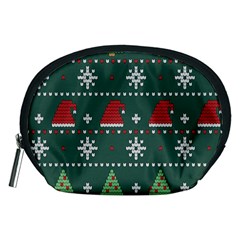 Beautiful Knitted Christmas Pattern Accessory Pouch (medium)