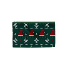 Beautiful Knitted Christmas Pattern Cosmetic Bag (xs)