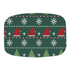 Beautiful Knitted Christmas Pattern Mini Square Pill Box