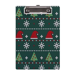 Beautiful Knitted Christmas Pattern A5 Acrylic Clipboard