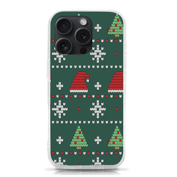 Beautiful Knitted Christmas Pattern iPhone 15 Pro TPU UV Print Case