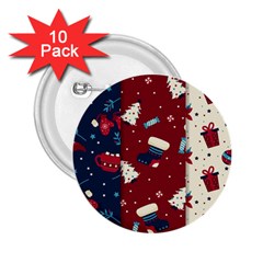 Flat Design Christmas Pattern Collection Art 2 25  Buttons (10 Pack) 