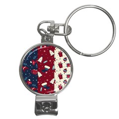 Flat Design Christmas Pattern Collection Art Nail Clippers Key Chain