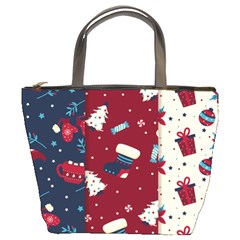 Flat Design Christmas Pattern Collection Art Bucket Bag