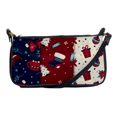 Flat Design Christmas Pattern Collection Art Shoulder Clutch Bag