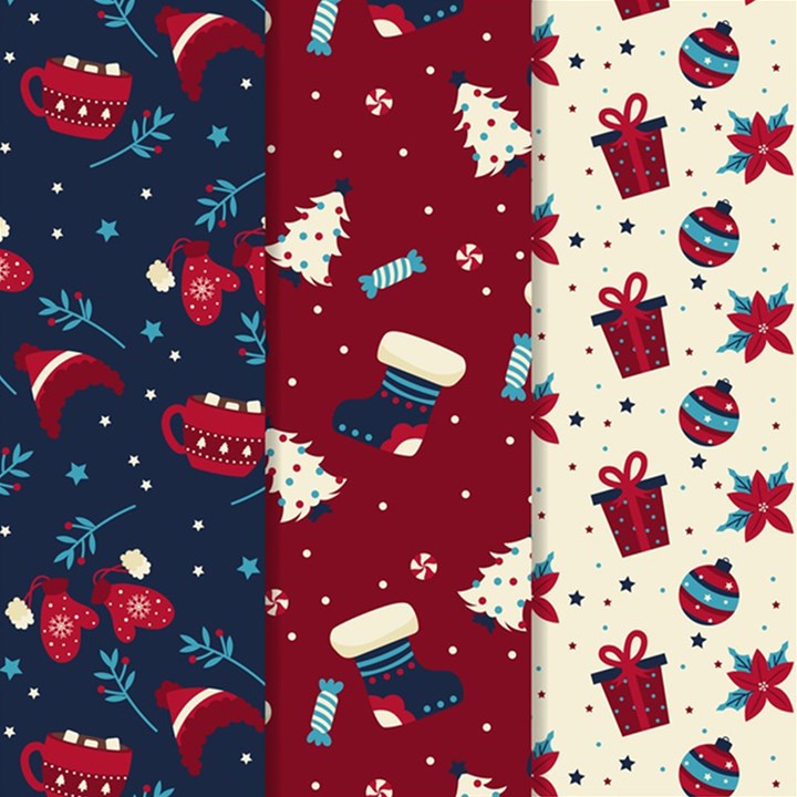 Flat Design Christmas Pattern Collection Art Play Mat (Square)