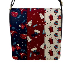 Flat Design Christmas Pattern Collection Art Flap Closure Messenger Bag (l)