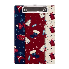 Flat Design Christmas Pattern Collection Art A5 Acrylic Clipboard by Ket1n9