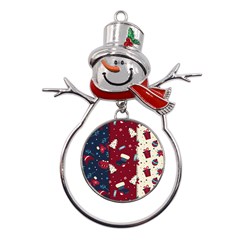 Flat Design Christmas Pattern Collection Art Metal Snowman Ornament