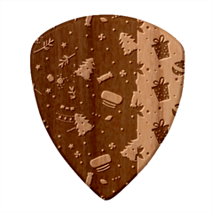 Flat Design Christmas Pattern Collection Art Wood Guitar Pick (set Of 10) by Ket1n9