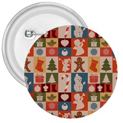 Cute Christmas Seamless Pattern Vector  - 3  Buttons