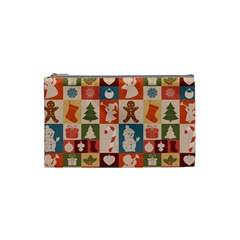 Cute Christmas Seamless Pattern Vector  - Cosmetic Bag (small)