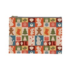 Cute Christmas Seamless Pattern Vector  - Cosmetic Bag (large)