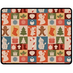 Cute Christmas Seamless Pattern Vector  - Fleece Blanket (medium)