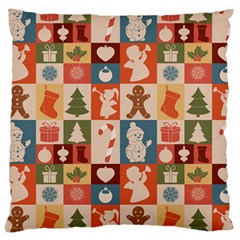 Cute Christmas Seamless Pattern Vector  - Large Cushion Case (one Side)