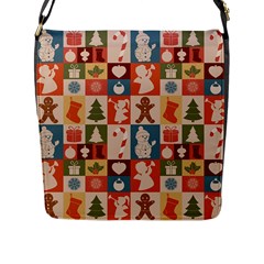 Cute Christmas Seamless Pattern Vector  - Flap Closure Messenger Bag (l)