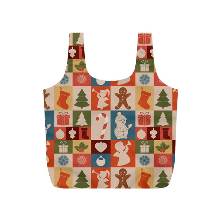 Cute Christmas Seamless Pattern Vector  - Full Print Recycle Bag (S)