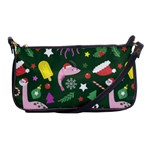 Dinosaur Colorful Funny Christmas Pattern Shoulder Clutch Bag Front