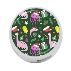 Dinosaur Colorful Funny Christmas Pattern 4-port Usb Hub (two Sides)