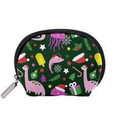 Dinosaur Colorful Funny Christmas Pattern Accessory Pouch (small)