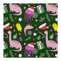 Dinosaur Colorful Funny Christmas Pattern Banner And Sign 3  X 3 