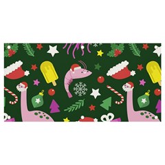 Dinosaur Colorful Funny Christmas Pattern Banner And Sign 4  X 2 