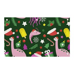 Dinosaur Colorful Funny Christmas Pattern Banner And Sign 5  X 3 