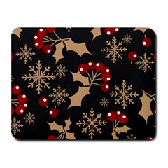 Christmas Pattern With Snowflakes Berries Small Mousepad by Ket1n9