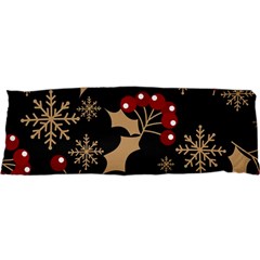 Christmas Pattern With Snowflakes Berries 25 x71  Body Pillow Case Dakimakura (two Sides) by Ket1n9