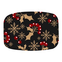 Christmas Pattern With Snowflakes Berries Mini Square Pill Box by Ket1n9