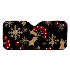 Christmas Pattern With Snowflakes Berries Car Windshield Sunshade